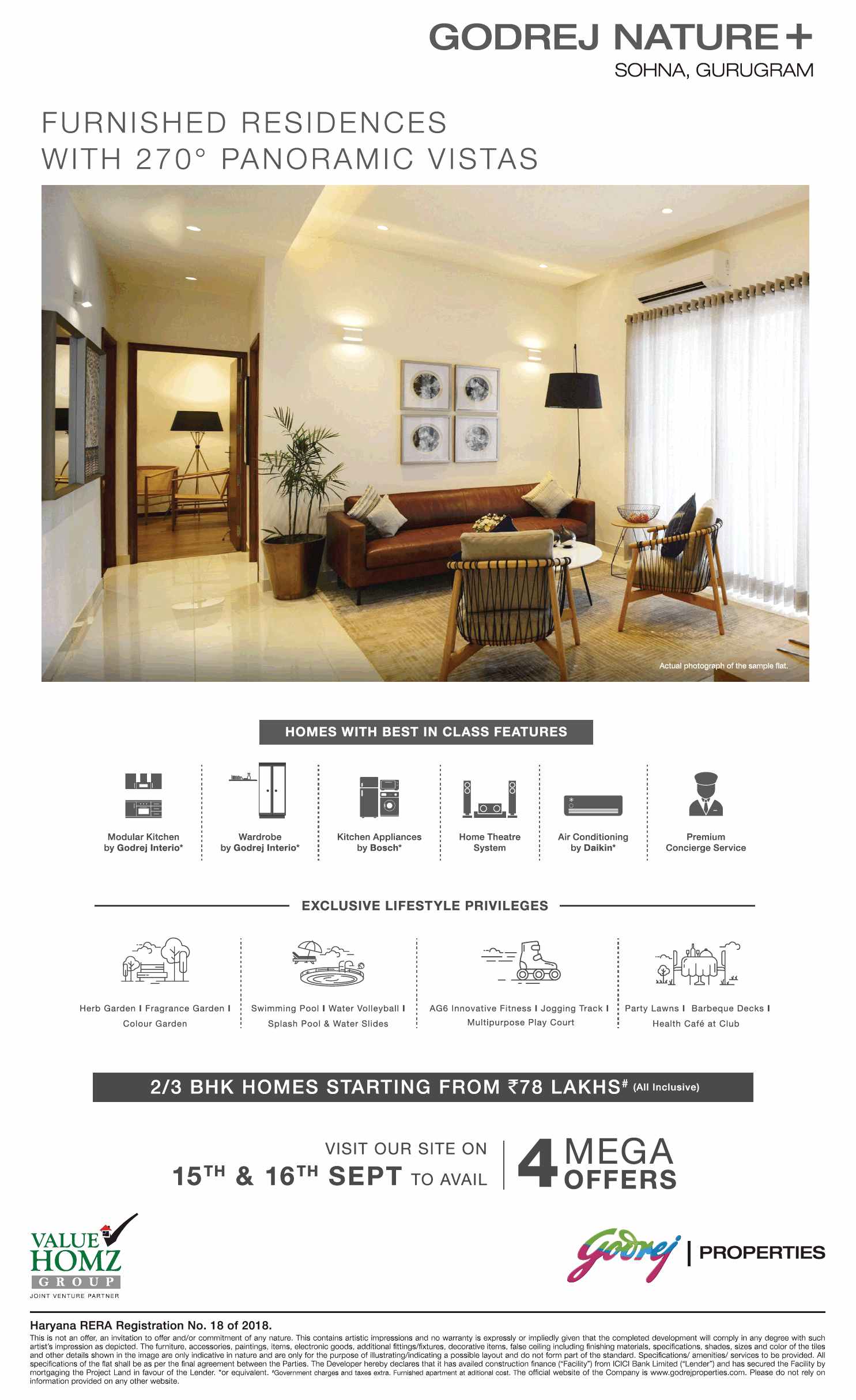 Presenting furnished residences with 270 degree panoramic vistas at Godrej Nature Plus in Sohna